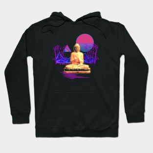 Neon Buddha Vaporwave Synthwave Hoodie